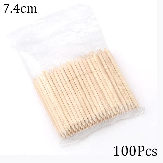 100/50pcs nail art orange wood sticks