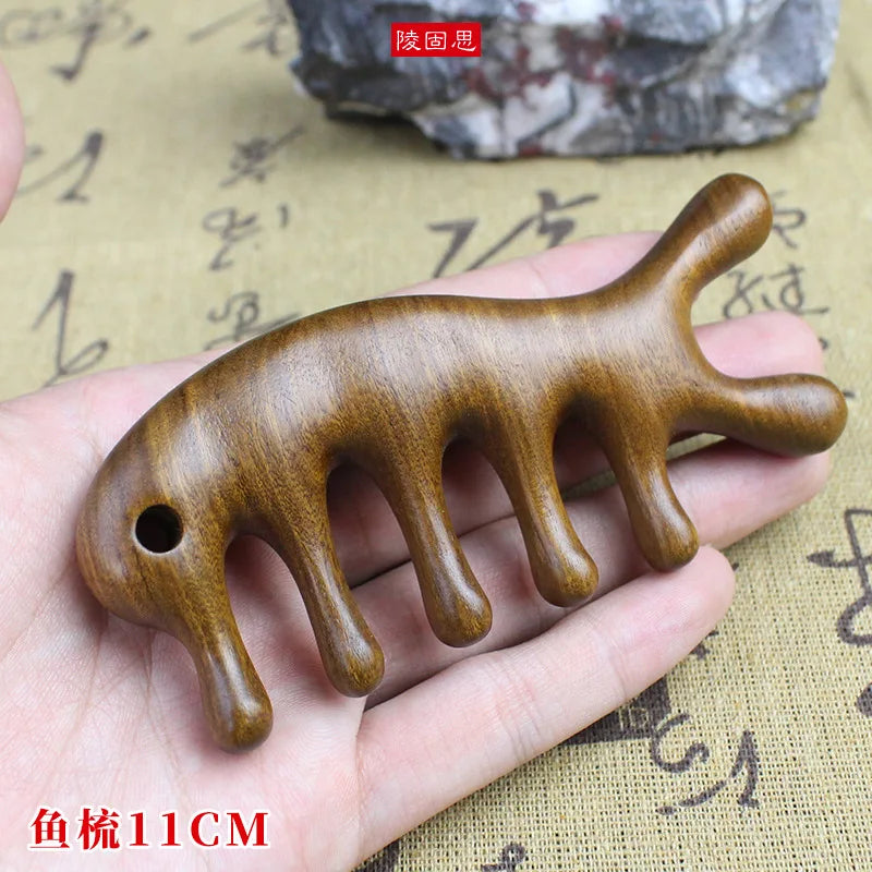 Natural Sandalwood Hair Combs Anti-Static Wooden Comb Hair Care