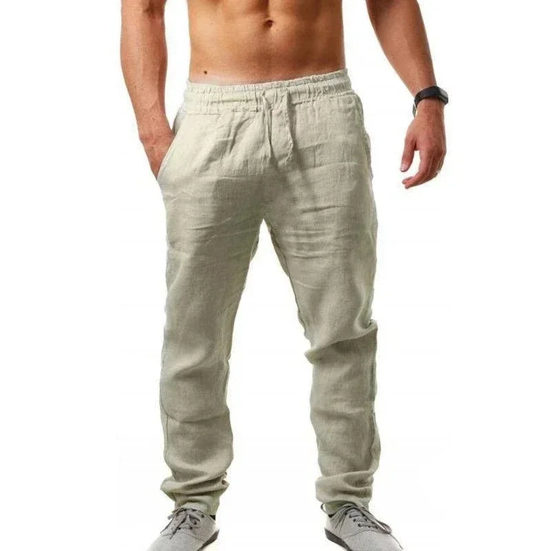 Cotton Linen Casual Trousers - Men's Trousers