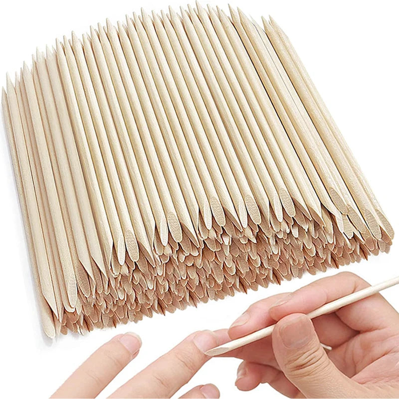 100/50pcs nail art orange wood sticks