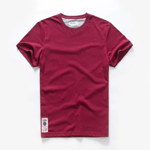 Solid Colour Casual O-neck High Quality - Men's T-Shirt