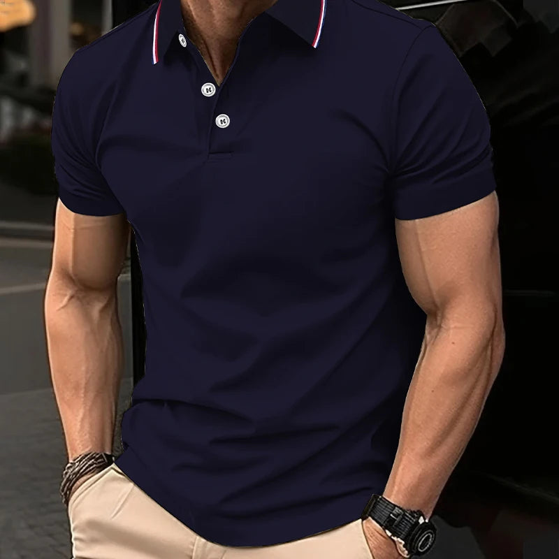 Casual Solid Colour Comfortable High Quality Short Sleeve - Men's Polo