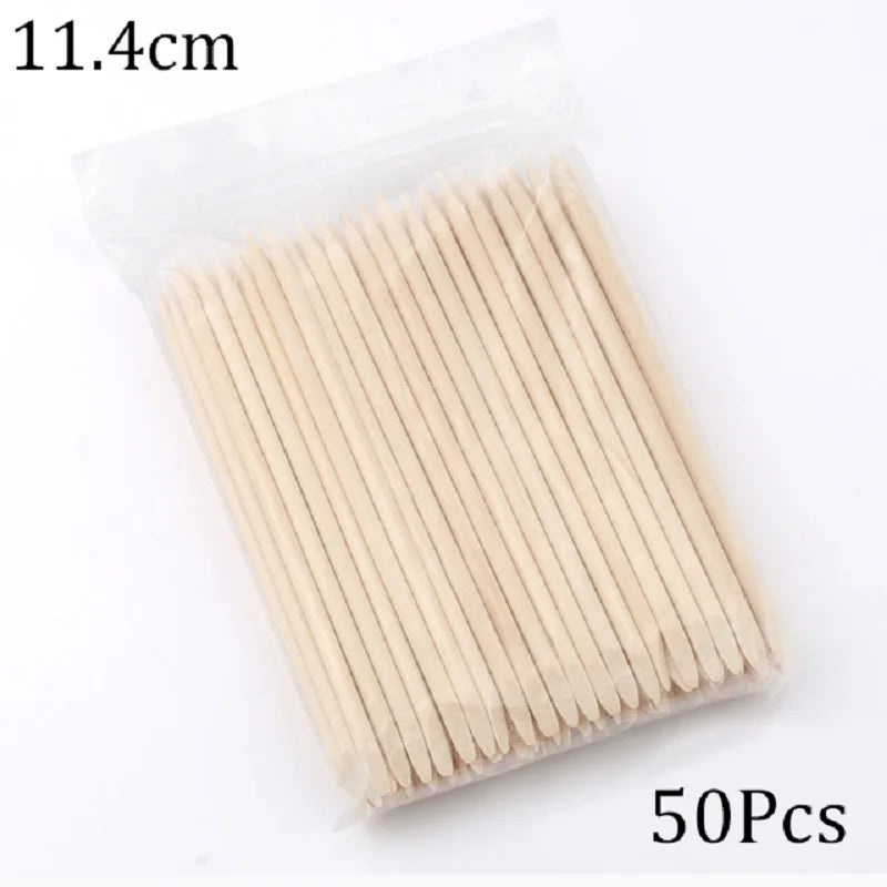 100/50pcs nail art orange wood sticks