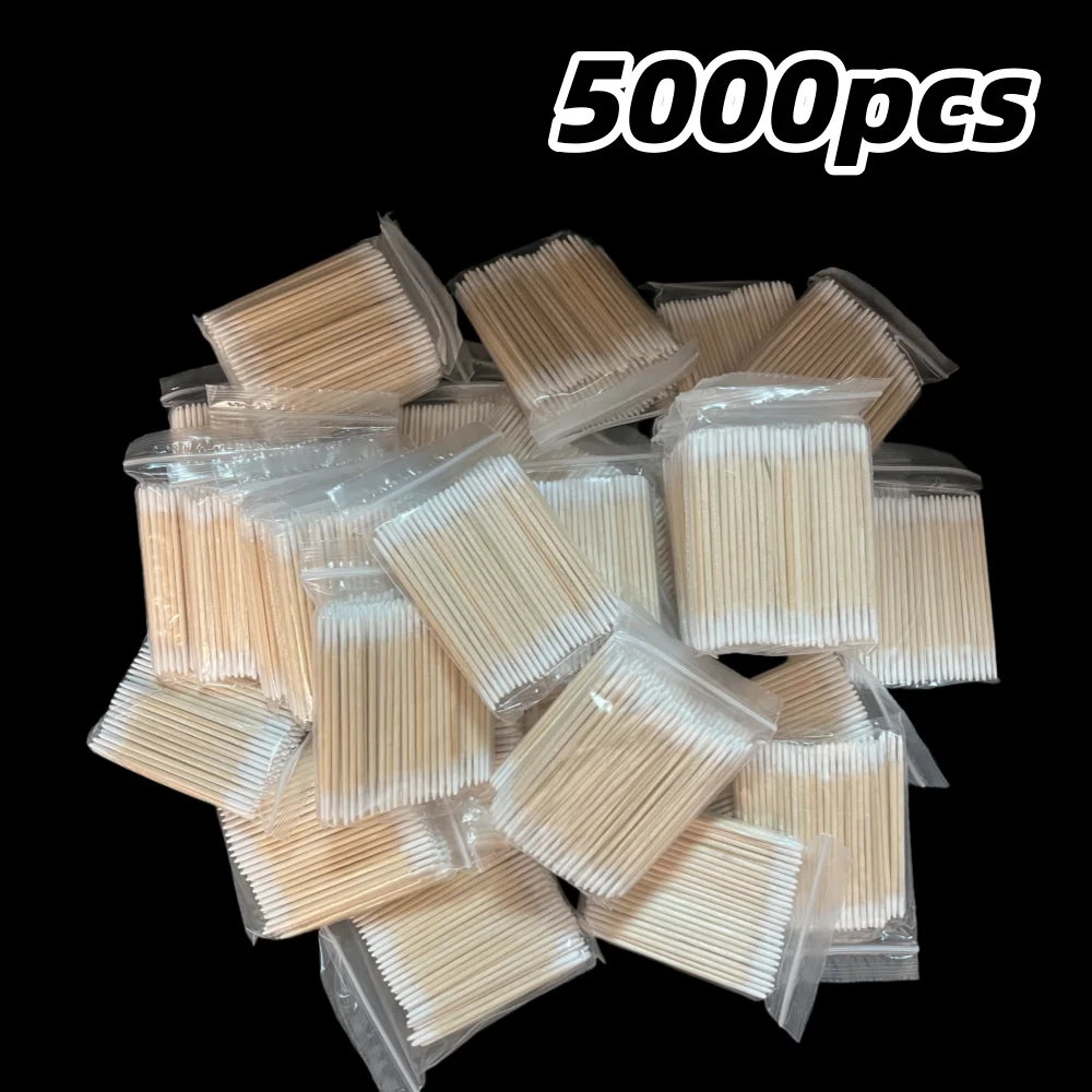 100/300/500 Nails Wooden Tip Cotton Stick Buds - Disposable - Nail Polish Remover