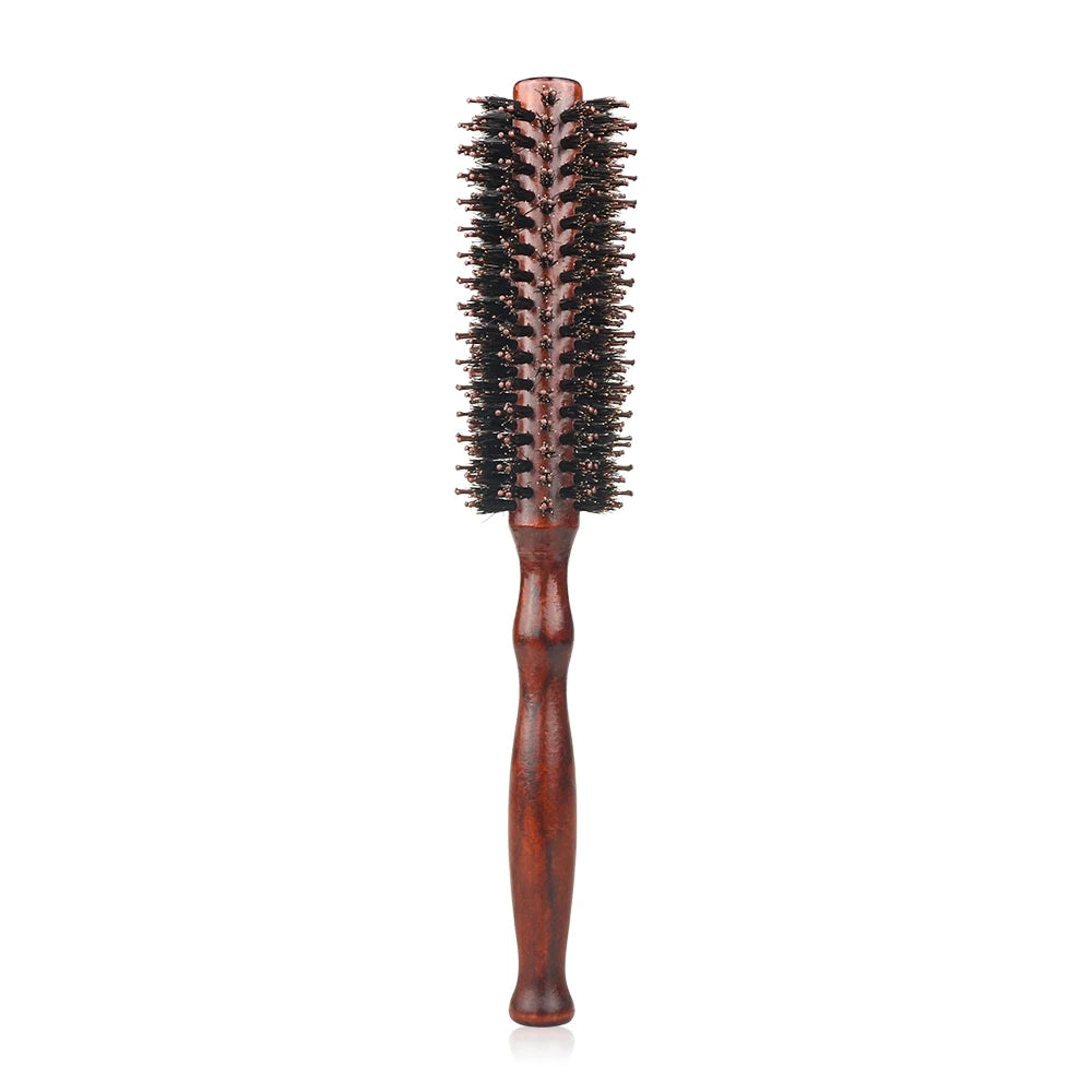 12 Style Wood Handle - Round Rolling Brush - Straight - Hair Comb
