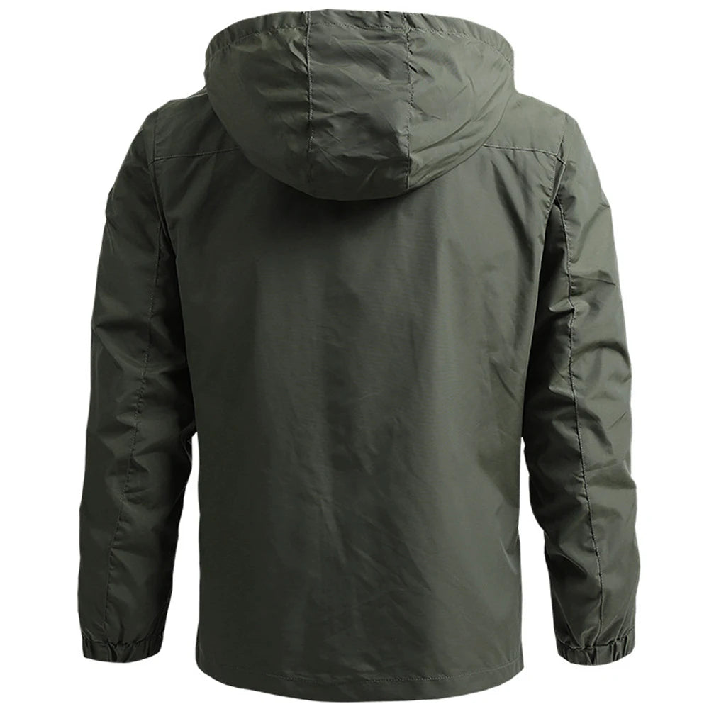 Windbreaker Tactical Jacket Waterproof, Hooded Coat - Men's Coat