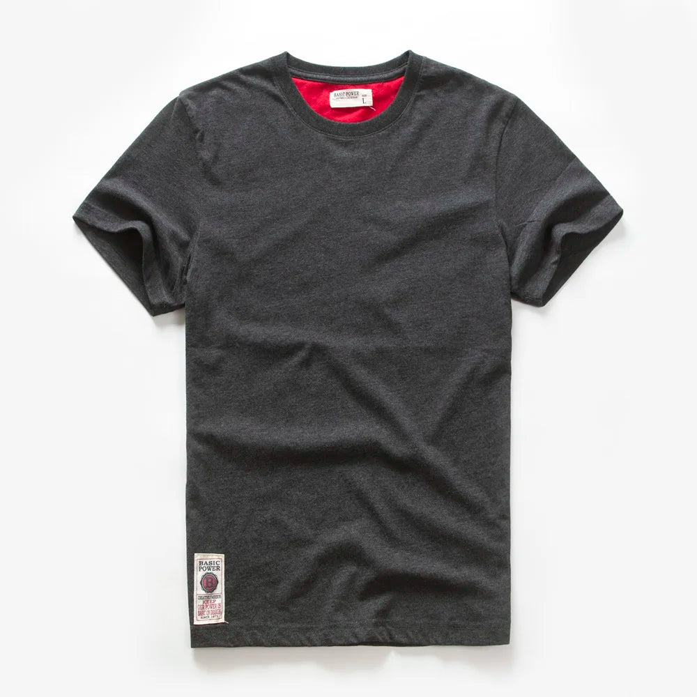 Solid Colour Casual O-neck High Quality - Men's T-Shirt