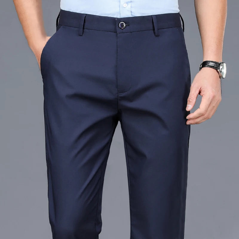 Smart Casual Straight Fit Trousers - Men's Trousers