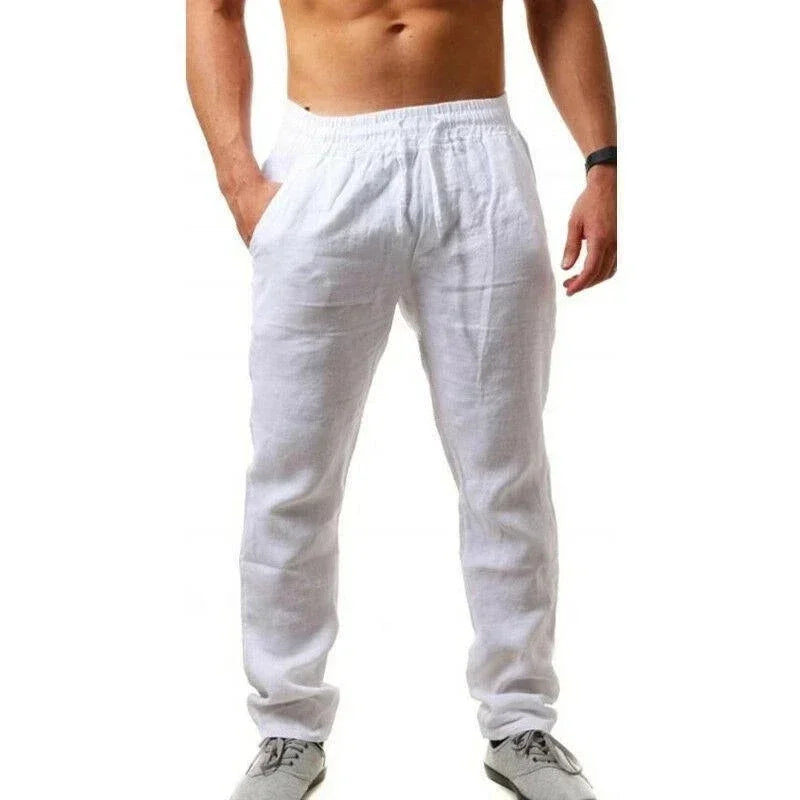 Cotton Linen Casual Trousers - Men's Trousers