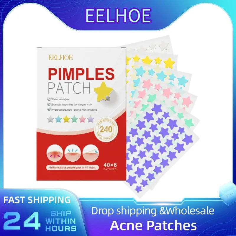 240pcs Star Acne Patches for Face Oil Control Spot Treatment - Cute Sticker for Covering Zits and Blemishes