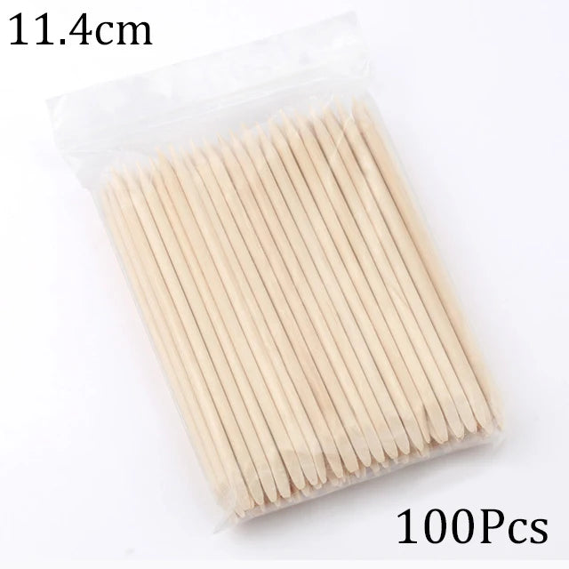 100/50pcs nail art orange wood sticks