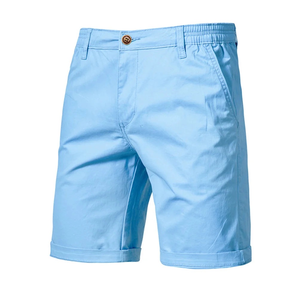 Standard Casual High Quality 100% Cotton, Elastic Waist - Men's Shorts