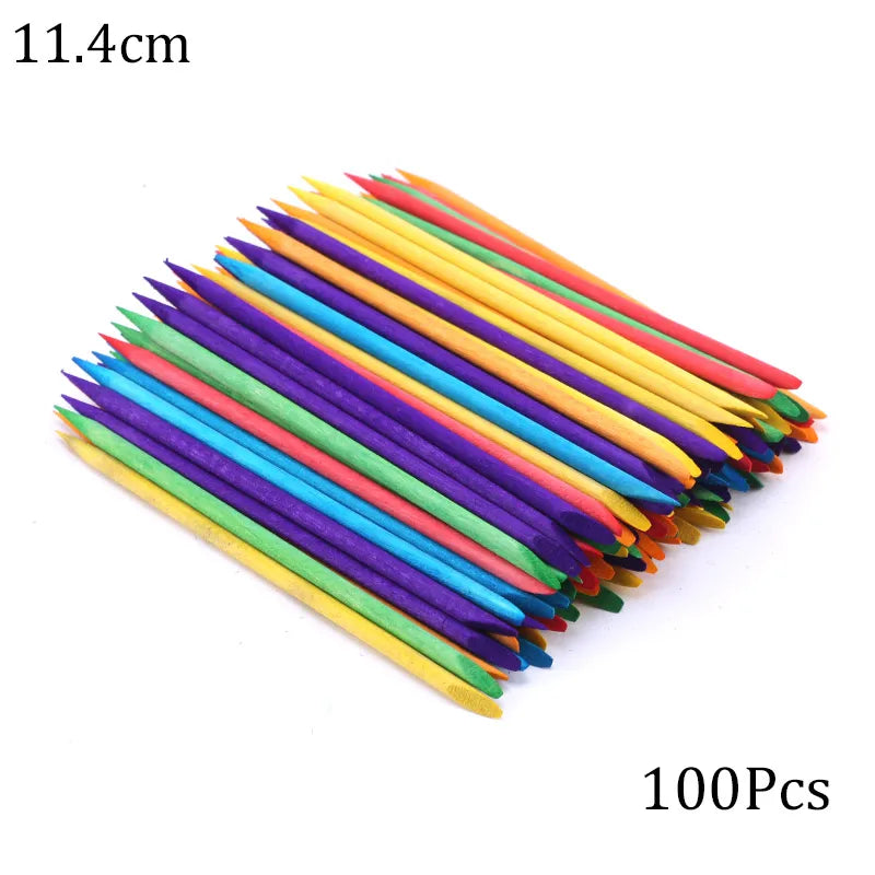 100/50pcs nail art orange wood sticks