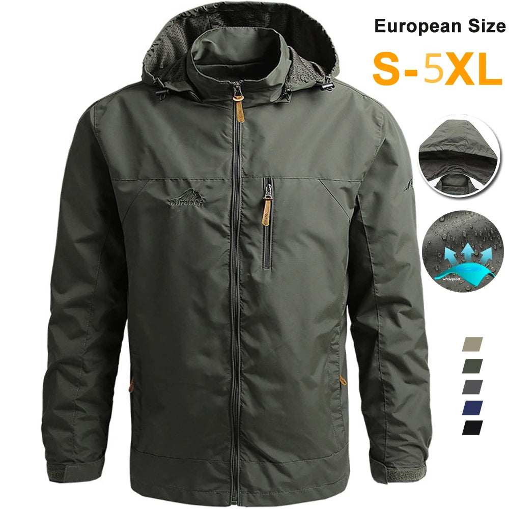 Windbreaker Tactical Jacket Waterproof, Hooded Coat - Men's Coat