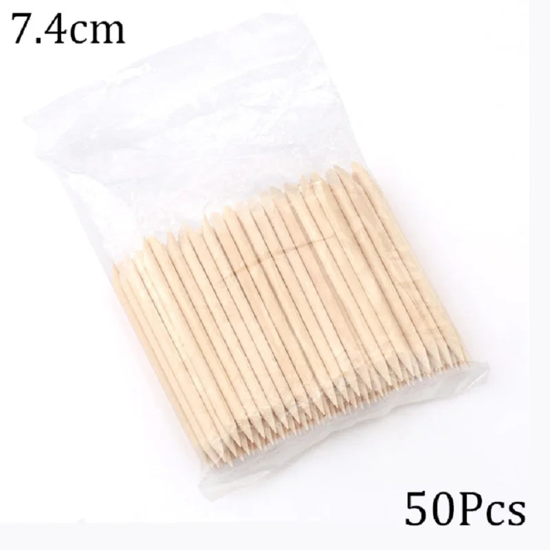100/50pcs nail art orange wood sticks