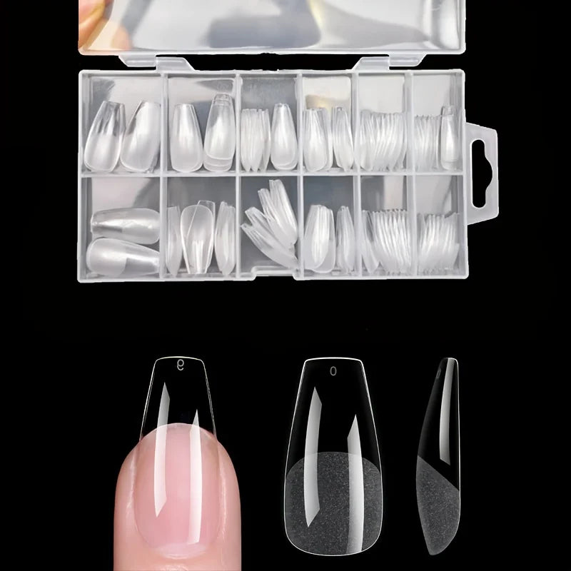 120Pcs Full Cover Press On Nail Tips Stiletto - Soak Off Gel Nail Extension