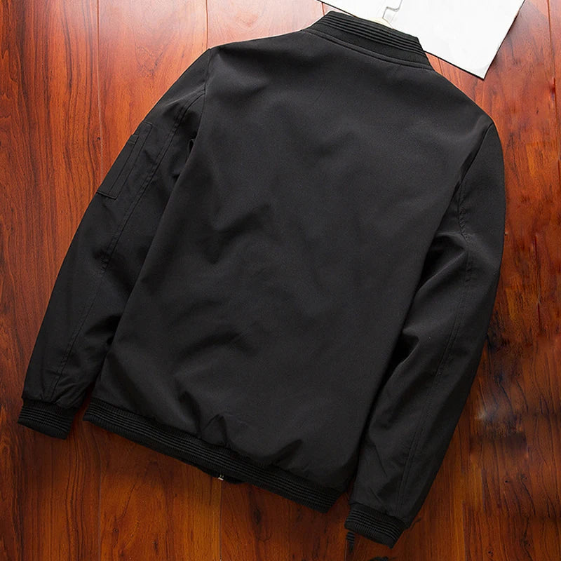 Thin Slim Long Sleeve Bomber Jacket - Men's Jackets