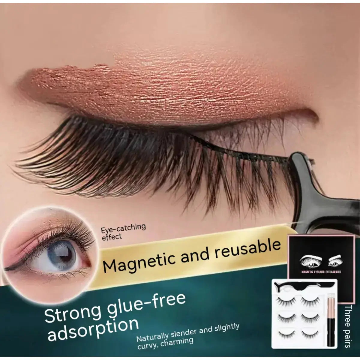 Magnetic Liquid Eyeliner & 5 Pairs Lashes Set